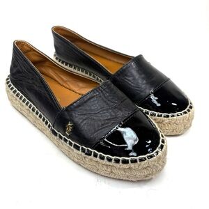 Kurt Geiger Black Leather Espadrilles | 36